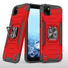 For Huawei Y5p(2020) Magnetic Armor Shockproof TPU + PC Case with Metal Ring Holder(Red) - 1