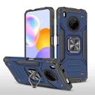 For Huawei Y9a Magnetic Armor Shockproof TPU + PC Case with Metal Ring Holder(Blue) - 1