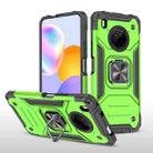 For Huawei Y9a Magnetic Armor Shockproof TPU + PC Case with Metal Ring Holder(Green) - 1