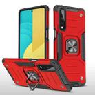 For LG Stylo 7 5G Magnetic Armor Shockproof TPU + PC Case with Metal Ring Holder(Red) - 1