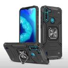 For Motorola Moto G8 Power Lite Magnetic Armor Shockproof TPU + PC Case with Metal Ring Holder(Black) - 1