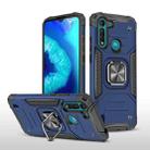 For Motorola Moto G8 Power Lite Magnetic Armor Shockproof TPU + PC Case with Metal Ring Holder(Blue) - 1