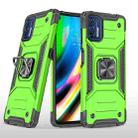 For Motorola Moto G9 Plus Magnetic Armor Shockproof TPU + PC Case with Metal Ring Holder(Green) - 1