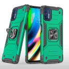 For Motorola Moto G9 Plus Magnetic Armor Shockproof TPU + PC Case with Metal Ring Holder(Dark Green) - 1