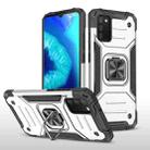 For Samsung Galaxy A02s(US Version) Magnetic Armor Shockproof TPU + PC Case with Metal Ring Holder(Silver) - 1