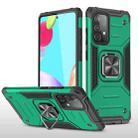 For Samsung Galaxy A52 5G / 4G Magnetic Armor Shockproof TPU + PC Case with Metal Ring Holder(Dark Green) - 1