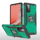 For Samsung Galaxy A72 5G / 4G Magnetic Armor Shockproof TPU + PC Case with Metal Ring Holder(Dark Green) - 1