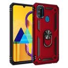 For Galaxy M30s Armor Shockproof TPU + PC Protective Case with 360 Degree Rotation Holder(Red) - 1