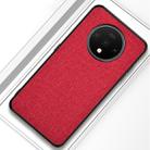 For OnePlus 7T Shockproof Cloth Texture PC+ TPU Protective Case(Red) - 1