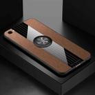 For Vivo Y67 XINLI Stitching Cloth Texture Shockproof TPU Protective Case with Ring Holder(Brown) - 1