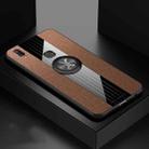 For Vivo Y85 XINLI Stitching Cloth Texture Shockproof TPU Protective Case with Ring Holder(Brown) - 1