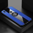 For Vivo Y85 XINLI Stitching Cloth Texture Shockproof TPU Protective Case with Ring Holder(Blue) - 1