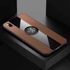 For Vivo Y93 XINLI Stitching Cloth Texture Shockproof TPU Protective Case with Ring Holder(Brown) - 1
