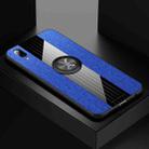 For Vivo Y93 XINLI Stitching Cloth Texture Shockproof TPU Protective Case with Ring Holder(Blue) - 1