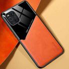 For OPPO Find X3 Pro All-inclusive Leather + Organic Glass Protective Case with Metal Iron Sheet(Yellow) - 1