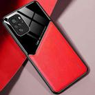 For Xiaomi Redmi Note 10 All-inclusive Leather + Organic Glass Protective Case with Metal Iron Sheet(Red) - 1