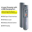 Baseus ACFYB-E0G RF2.4GHz Orange Dot PPT Red Laser Wireless Presenter Turning Pen, Charging Version, Laser Distance: 100m(Grey) - 2