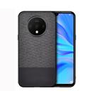 For OnePlus 7T Shockproof Splicing PU + Cloth Protective Case(Black) - 1