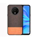 For OnePlus 7T Shockproof Splicing PU + Cloth Protective Case(Brown) - 1