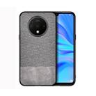 For OnePlus 7T Shockproof Splicing PU + Cloth Protective Case(Grey) - 1