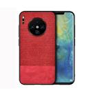 For Huawei Mate 30 Shockproof Splicing PU + Cloth Protective Case(Red) - 1