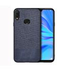 For Galaxy A10s Shockproof Splicing PU + Cloth Protective Case(Blue) - 1