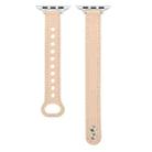 Double Stud Leather Watch Band For Apple Watch Series 8&7 41mm / SE 2&6&SE&5&4 40mm / 3&2&1 38mm(Apricot) - 1