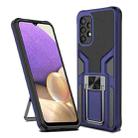 For Samsung Galaxy A32 5G Armor 2 in 1 PC + TPU Magnetic Shockproof Case with Foldable Holder(Blue) - 1