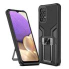 For Samsung Galaxy A32 5G Armor 2 in 1 PC + TPU Magnetic Shockproof Case with Foldable Holder(Black) - 1