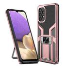 For Samsung Galaxy A32 5G Armor 2 in 1 PC + TPU Magnetic Shockproof Case with Foldable Holder(Rose Gold) - 1