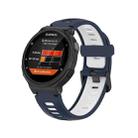 For Garmin Forerunner 735 / 235 Two-color Silicone Watch Band(Blue+White) - 1