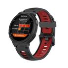 For Garmin Forerunner 735 / 235 Two-color Silicone Watch Band(Black+Red) - 1