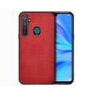 For OPPO Realme 5 Pro Shockproof Cloth Texture PC+ TPU Protective Case(Red) - 1