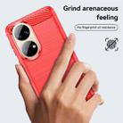 For Huawei P50 Brushed Texture Carbon Fiber TPU Case(Red) - 5