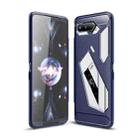 For Asus ROG Phone 5 Brushed Texture Carbon Fiber TPU Case(Blue) - 1