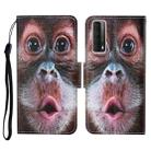 For Huawei P smart 2021 Colored Drawing Pattern Horizontal Flip Leather Case with Holder & Card Slots & Wallet & Lanyard(Orangutan) - 1