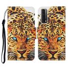 For Huawei P smart 2021 Colored Drawing Pattern Horizontal Flip Leather Case with Holder & Card Slots & Wallet & Lanyard(Yellow Leopard) - 1