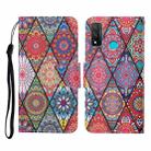 For Huawei P smart 2020 Colored Drawing Pattern Horizontal Flip Leather Case with Holder & Card Slots & Wallet & Lanyard(Rhombus Totem) - 1