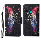 For Huawei P smart 2020 Colored Drawing Pattern Horizontal Flip Leather Case with Holder & Card Slots & Wallet & Lanyard(Feather) - 1