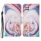 For Huawei P40 lite Colored Drawing Pattern Horizontal Flip Leather Case with Holder & Card Slots & Wallet & Lanyard(Whirlpool Marble) - 1