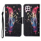 For Huawei P40 lite Colored Drawing Pattern Horizontal Flip Leather Case with Holder & Card Slots & Wallet & Lanyard(Feather) - 1