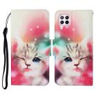 For Huawei P40 lite Colored Drawing Pattern Horizontal Flip Leather Case with Holder & Card Slots & Wallet & Lanyard(Squint Cat) - 1