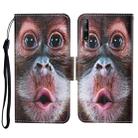 For Huawei P40 lite E Colored Drawing Pattern Horizontal Flip Leather Case with Holder & Card Slots & Wallet & Lanyard(Orangutan) - 1