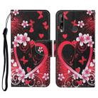 For Huawei P40 lite E Colored Drawing Pattern Horizontal Flip Leather Case with Holder & Card Slots & Wallet & Lanyard(Red Heart) - 1