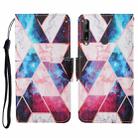 For Huawei P40 lite E Colored Drawing Pattern Horizontal Flip Leather Case with Holder & Card Slots & Wallet & Lanyard(Starry Marble) - 1