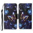 For Huawei P40 lite E Colored Drawing Pattern Horizontal Flip Leather Case with Holder & Card Slots & Wallet & Lanyard(Moon Butterfly) - 1