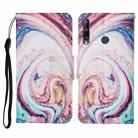 For Huawei P40 lite E Colored Drawing Pattern Horizontal Flip Leather Case with Holder & Card Slots & Wallet & Lanyard(Whirlpool Marble) - 1