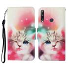 For Huawei P40 lite E Colored Drawing Pattern Horizontal Flip Leather Case with Holder & Card Slots & Wallet & Lanyard(Squint Cat) - 1