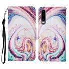 For Huawei P30 Colored Drawing Pattern Horizontal Flip Leather Case with Holder & Card Slots & Wallet & Lanyard(Whirlpool Marble) - 1