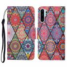 For Huawei P30 Pro Colored Drawing Pattern Horizontal Flip Leather Case with Holder & Card Slots & Wallet & Lanyard(Rhombus Totem) - 1